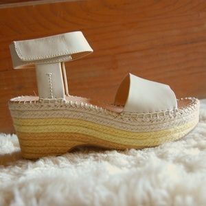 Frye & Co. Wedge Espadrille Platform Leather Heels in Yellow Ombre